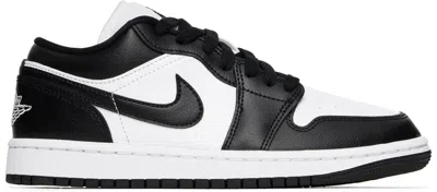 Nike White & Black Air Jordan 1 Low Sneakers In White/black-white
