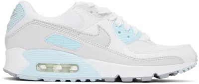 Nike Air Max 90 Sneaker In White/silver/glacier Blue