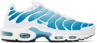 Nike White & Blue Air Max Plus Sneakers In Battle Blue/blue Gaz