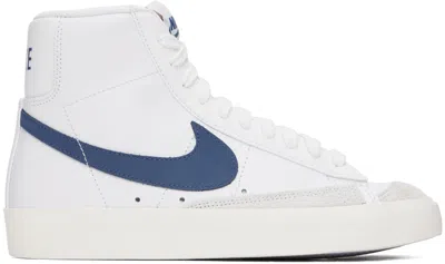 Nike White & Blue Blazer Mid '77 Sneakers