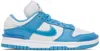 Nike White & Blue Dunk Low Twist Sneakers In Photon Dust/blue