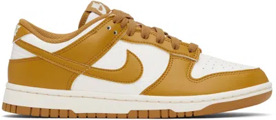 Nike White & Brown Dunk Low Retro Sneakers In Pale Ivory/wheat-pal