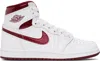 NIKE WHITE & BURGUNDY AIR JORDAN 1 HIGH '85 SNEAKERS