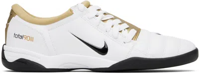 Nike T90 Metallic Leather Sneakers In White