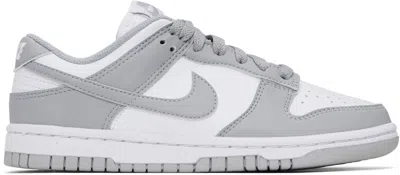 Nike White & Gray Dunk Low Next Nature Sneakers In White/lt Smoke Grey