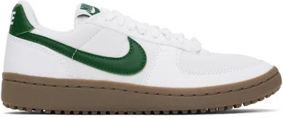 NIKE WHITE & GREEN FIELD GENERAL SNEAKERS