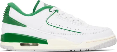 Nike White & Green Jordan 2/3 Sneakers In White/pine Green-sai