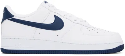 Nike Air Force 1 '07 "white/midnight Navy" Sneakers In White/midnight Navy-