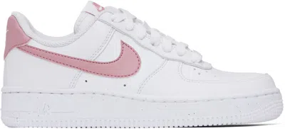 Nike White & Pink Air Force 1 '07 Next Nature Sneakers In White/elemental Pink