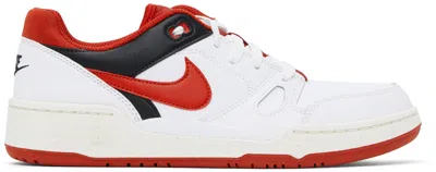 Nike Full Force Low Sneakers In White And Red