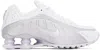Nike White & Silver Shox R4 Sneakers In Silver