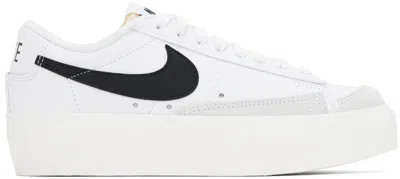 Nike White Blazer Low '77 Vintage Sneakers In White/black-sail-tea