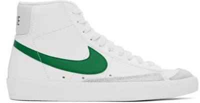 Nike White Blazer Mid '77 Vintage Sneakers In Pine/bottle Green