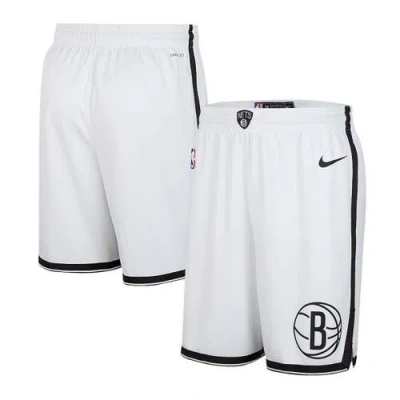 Nike White Brooklyn Nets 2024/25 Association Edition Swingman Shorts