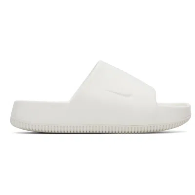 Nike White Calm Slides In Transparent