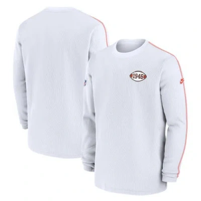 Nike White Cleveland Browns Alternate Logo Coach Long Sleeve Top In Gray