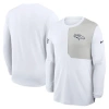 Nike White Denver Broncos Sideline Coach Uv Performance Long Sleeve T-shirt In White