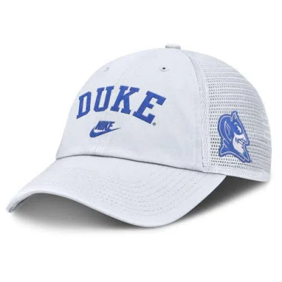 Nike White Duke Blue Devils Club Legacy Adjustable Trucker Hat