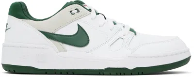 Nike White Full Force Low Sneakers In White/vintage Green-