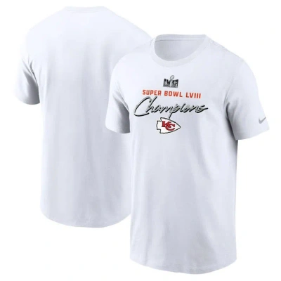 Nike Kansas City Chiefs Super Bowl Lviii Champions Classic Menâs  Men's Nfl T-shirt In White