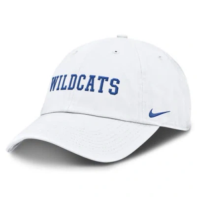 Nike White Kentucky Wildcats Core Club Mascot Wordmark Adjustable Hat