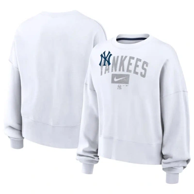 Nike White New York Yankees Pullover Sweatshirt