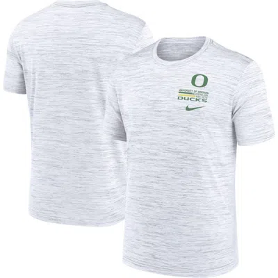 Nike White Oregon Ducks Velocity Stacked Performance T-shirt