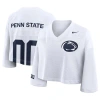Nike White Penn State Nittany Lions Cropped Mesh Dri-fit Fashion Jersey In White