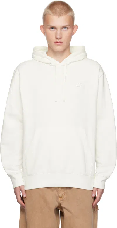 Nike White Sportswear Club Fleece Hoodie In Sail/sail/white
