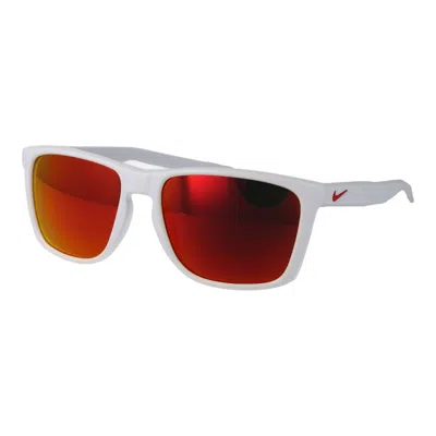 Nike White Stainless Steel Sunglasses In Gray