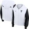 Nike White Tennessee Volunteers Cropped Beyond Capability Color-block Script Full-zip Hoodie In Black