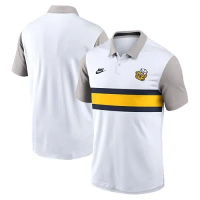 Nike White/gray Michigan Wolverines Athletic Prep Legacy Logo Vapor Performance Polo