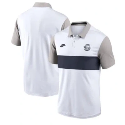 Nike White/gray Penn State Nittany Lions Athletic Prep Legacy Logo Vapor Performance Polo