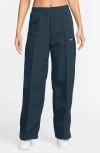 Nike Wide Leg Pants In Armory Navy/white