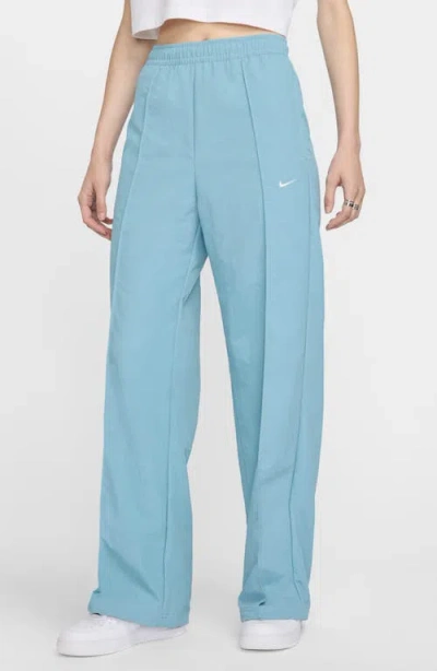 Nike Wide Leg Pants In Denim Turquoise/sail