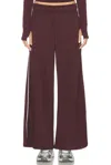 Nike Wide Leg Track Pant In Burgundy