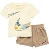Nike Babies'  Wild Air 2-piece Graphic T-shirt & Shorts Set In Brown