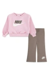 Nike Wild Warmth Logo Sweatshirt & Flared Leggings Set In Multi