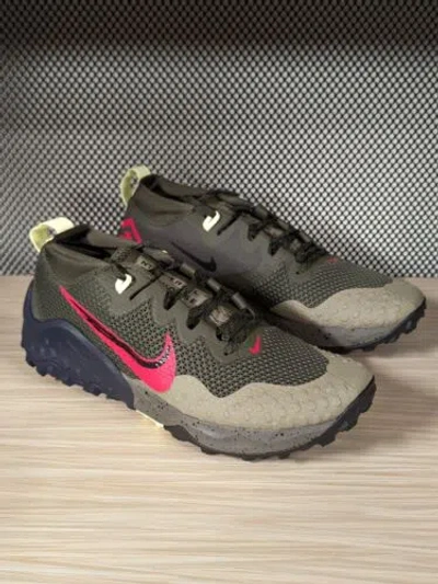 Pre-owned Nike Wildhorse 7 Cargo Khaki Olive Green Siren Red Acg Cz1856-302 Men Trail Nwb