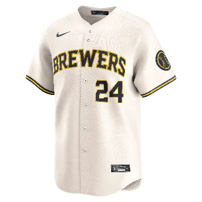 Nike Jackson Chourio Cream Milwaukee Brewers Home Limited Jersey In White