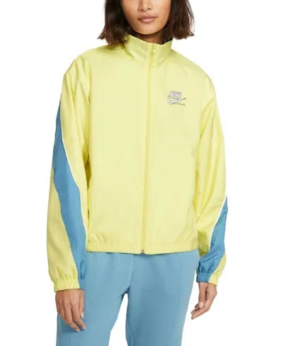 Nike Wind Runner Twill Jacket In Lt Zitron/cerulean/white In Multi