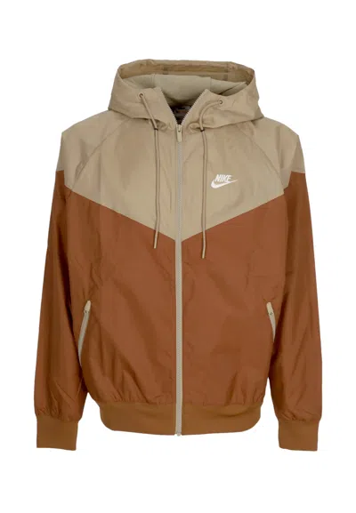 NIKE WINDBREAKER MEN SPORTSWEAR WOVEN LINED WINDRUNNER HOODED JACKET LT BRITISH TAN/KHAKI/SAIL