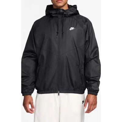 Nike Windrunner Hooded Lined Jacket In Black