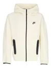 Nike Men's Lightweight Hooded Zip Sweatshirt Tech Fleece Full-zip Windrunner Hoodie Coconut Milk/black In Weiss