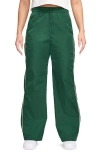 Nike Windrunner Water Repellent High Waist Woven Pants In Gorge Green/ Sail