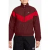 Nike Windrunner Water Repellent Jacket In Dark Team Red/white