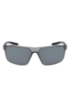 Nike Windstorm 65mm Rectangular Sunglasses In Gray