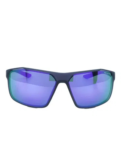 Nike Windstorm Rectangle-frame Sunglasses In Blue