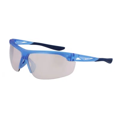Nike Windtrack Matte Polar Chrome Mirror Sunglasses In Blue