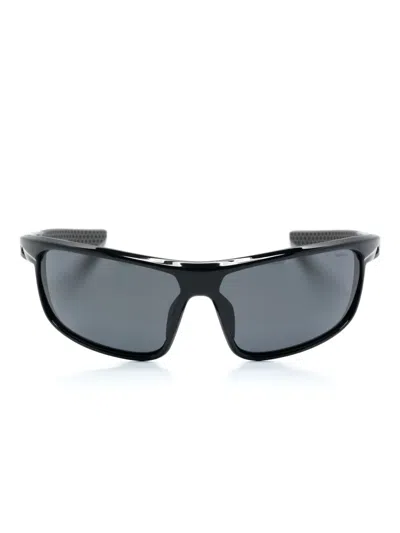 Nike Windtrack Run Rectangle-frame Sunglasses In Black